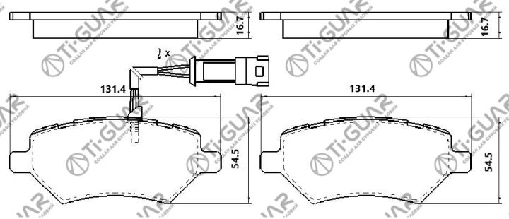 Тормозные колодки TG-0010/J60-6GN3501080 * Ti·GUAR
